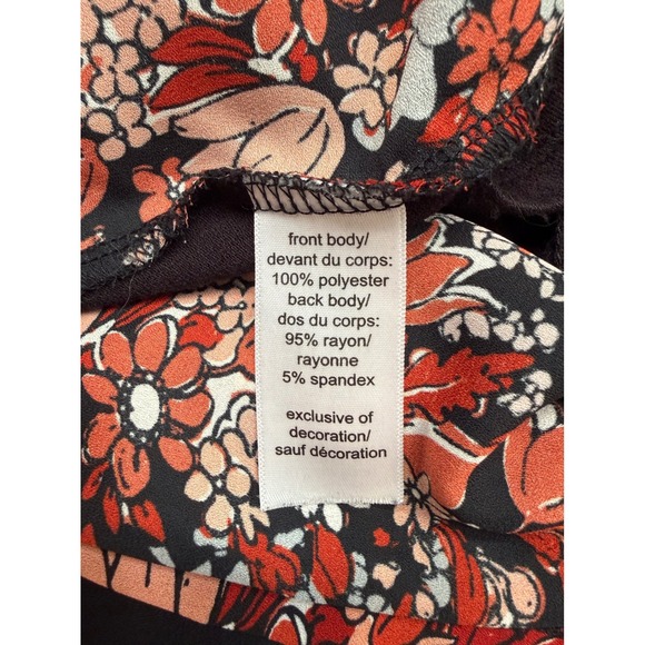 Maurices Black Floral Print Sleeveless Keyhole Neck Tank Top Plus Size XXL - Picture 4 of 4